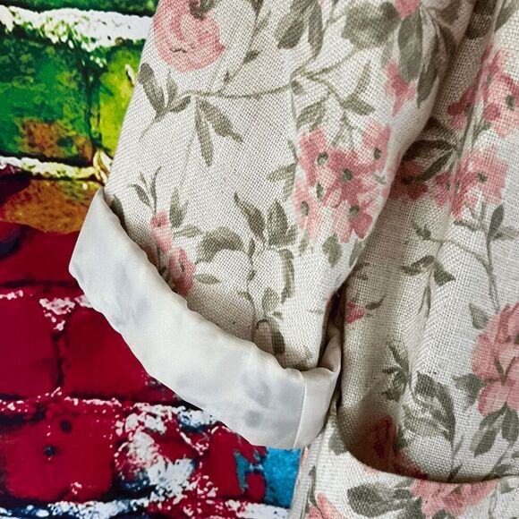 Vintage Oversized Longline Floral Linen Blend Blazer Jacket by Sag Harbor Size 1 - Picture 5 of 8